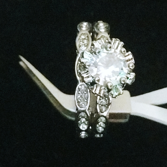 S925 2pc CZ wedding anniversary engagement set - Picture 3 of 14